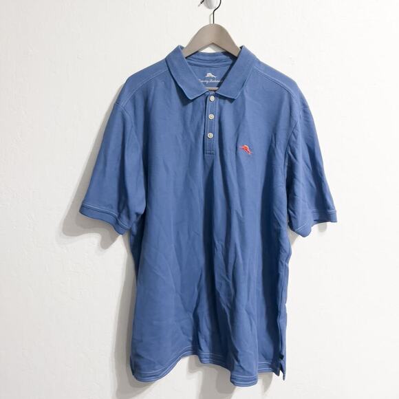 Tommy Bahama Other - Tommy Bahama Blue Polo Shirt XL Logo Supima Cotton